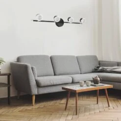 EGLO Mingo 30.12 In. Black/Chrome LED Track Lighting Kit With Black/Chrome Metal Shades -Lamp Parts black chrome eglo track lighting kits 204213a 1f 1000