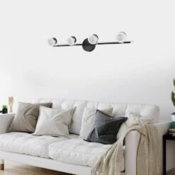 EGLO Mingo 30.12 In. Black/Chrome LED Track Lighting Kit With Black/Chrome Metal Shades -Lamp Parts black chrome eglo track lighting kits 204213a 4f 1000