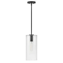 Lane Black + Clear Glass Cylindrical Pendant Light -Lamp Parts black clear glass lark pendant lights 83377bk c3 1000
