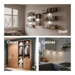 Plug-In 3-Light Black Dimmable Color Changing Integrated LED 5CCT Under Cabinet Puck Light With J-box -Lamp Parts black commercial electric puck lights 22343kitj5 bk 31 1000