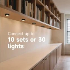 Plug-In 3-Light Black Dimmable Color Changing Integrated LED 5CCT Under Cabinet Puck Light With J-box -Lamp Parts black commercial electric puck lights 22343kitj5 bk 44 1000