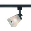 1-Light Matte Black Linen Glass Linear Track Lighting Head