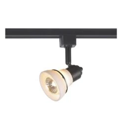 1-Light White Glass Linear Track Lighting Head