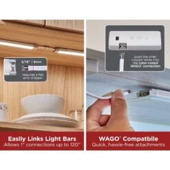 Black & Decker Push Wire White 25 Ft. LED Connector Cord Jumper Wire For Under Cabinet Lighting, Flat 5/16 In. Or 8mm Cable -Lamp Parts black decker under cabinet lighting accessories leduc25jump4wr 1f 1000