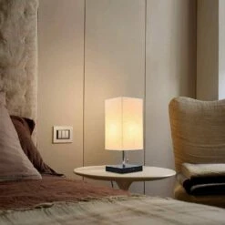 6 In. Black Metal Small Desk Lamp With 2 USB Ports Bedside Lamps For Bedroom Nightstand Lamps W/Oatmeal Shade (1-Light) -Lamp Parts black desk lamps hd usb 01 44 1000