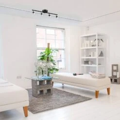 Modern 2 Ft. Black Fixed Track Track Lighting Rail 1-Pack -Lamp Parts black ekieudl track lighting rails 27e159ph003 1f 1000