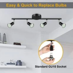 Modern 2 Ft. Black Fixed Track Track Lighting Rail 1-Pack -Lamp Parts black ekieudl track lighting rails 27e159ph003 44 1000