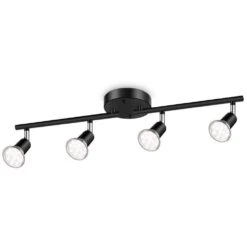 Modern 2 Ft. Black Fixed Track Track Lighting Rail 1-Pack