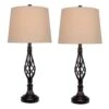 Two 27 In. Black Metal Table Lamps For The Price Of One -Lamp Parts black fangio lighting table lamps w 1462blk 2pk 64 1000
