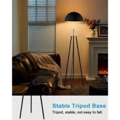67 In. Black Tripod Floor Lamp For Living Room With Arc Lamp Shade, Vintage Standing Lamps With E26 Bulb Included -Lamp Parts black floor lamps lfll 68 b 44 1000