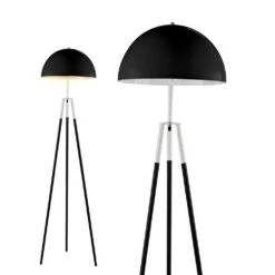 67 In. Black Tripod Floor Lamp For Living Room With Arc Lamp Shade, Vintage Standing Lamps With E26 Bulb Included