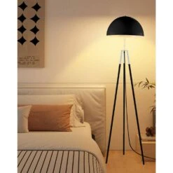 67 In. Black Tripod Floor Lamp For Living Room With Arc Lamp Shade, Vintage Standing Lamps With E26 Bulb Included -Lamp Parts black floor lamps lfll 68 b 76 1000