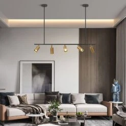 3.61 Ft. 5-Light Matte Black Gold Standard Track Lighting Kit With Adjustable Heads -Lamp Parts black gold y insp track lighting kits ptr 1002761 31 1000