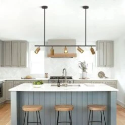 3.61 Ft. 5-Light Matte Black Gold Standard Track Lighting Kit With Adjustable Heads -Lamp Parts black gold y insp track lighting kits ptr 1002761 a0 1000