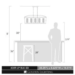 Golden Lighting Mercer 5-Light Black Pendant -Lamp Parts black golden lighting pendant lights 4309 lp blk sd 40 1000