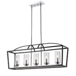 Golden Lighting Mercer 5-Light Black Pendant -Lamp Parts black golden lighting pendant lights 4309 lp blk sd 4f 1000