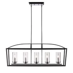Golden Lighting Mercer 5-Light Black Pendant
