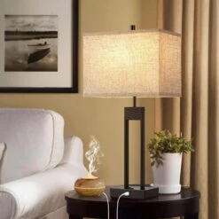 25.5 In. Black Nightstand Table Lamps (Set Of 2), With USB C Plus A, 3 Colors Changeable Living Room Lamps. -Lamp Parts black gtclighting table lamps w 2tl 114a 4f 1000