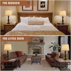 22 In. Black Bedside Touch Table Lamps With USB C Plus A Ports, 3 Way Dimmable For Bedroom, Living Room. -Lamp Parts black gtclighting table lamps w 2tl 73008a c3 1000