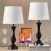 22 In. Tall Bedside Lamps USB C Plus A Ports Touch Table Lamps Set Of 23 Way Dimmable Black Lamp White Lampshade. -Lamp Parts black gtclighting table lamps w 2tl 73008b 64 1000