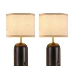18 In. Modern Touch Control Table Lamps (Set Of 2)2 USB Ports 3-Way Dimmable Black Nightst LampFabric Shade 10 18 In. Modern Touch Control Table Lamps (Set Of 2)2 USB Ports 3-Way Dimmable Black Nightst LampFabric Shade -Lamp Parts black gtclighting table lamps w 2tl 74008g 40 1000