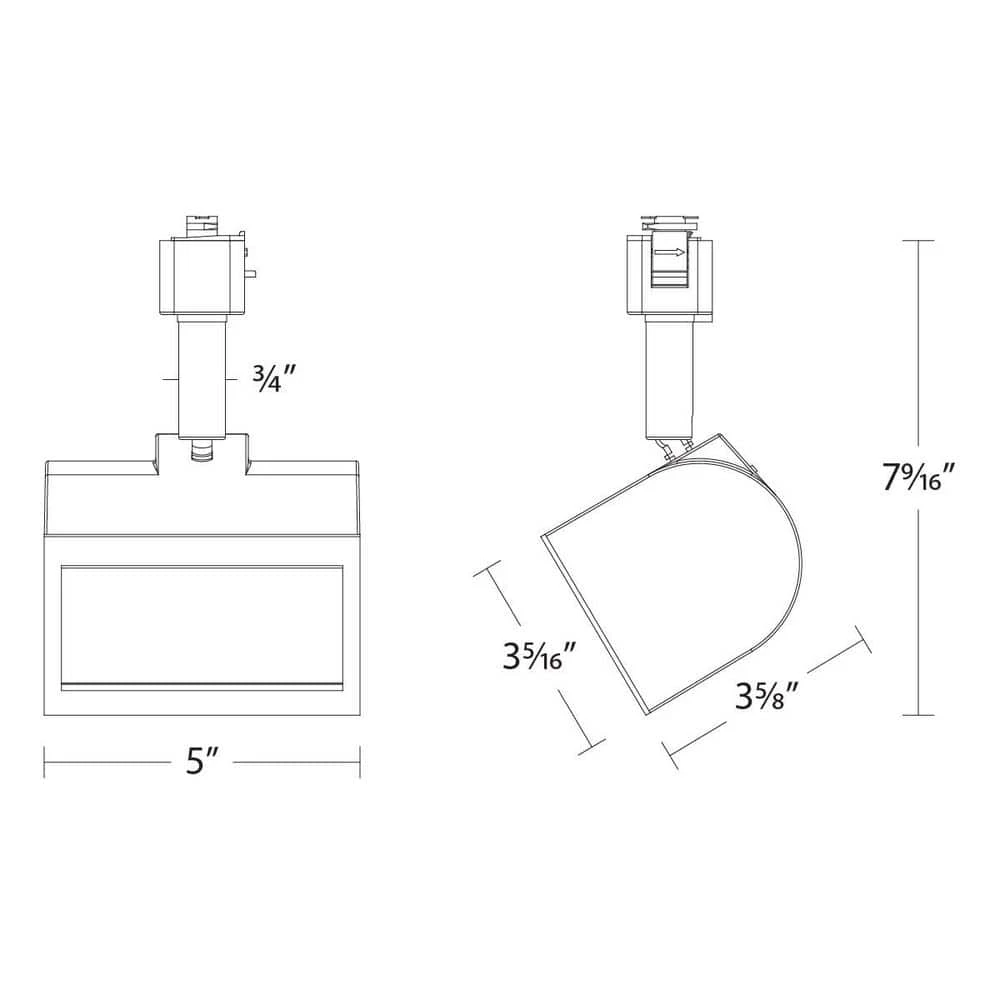 Ocularc 3020-Watt Black Integrated LED 5CCT Fixed Track Hardwired Track Lighting Round Back Head H Track Head 5 Ocularc 3020-Watt Black Integrated LED 5CCT Fixed Track Hardwired Track Lighting Round Back Head H Track Head - Image 3