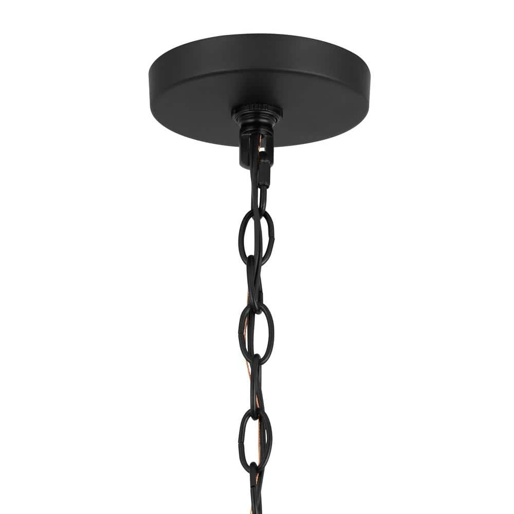 Summerpoint 120-Watt 2-Light Black Shaded Pendant Light With Natural Woven Shade, No Bulbs Included 7 Summerpoint 120-Watt 2-Light Black Shaded Pendant Light With Natural Woven Shade, No Bulbs Included - Image 5