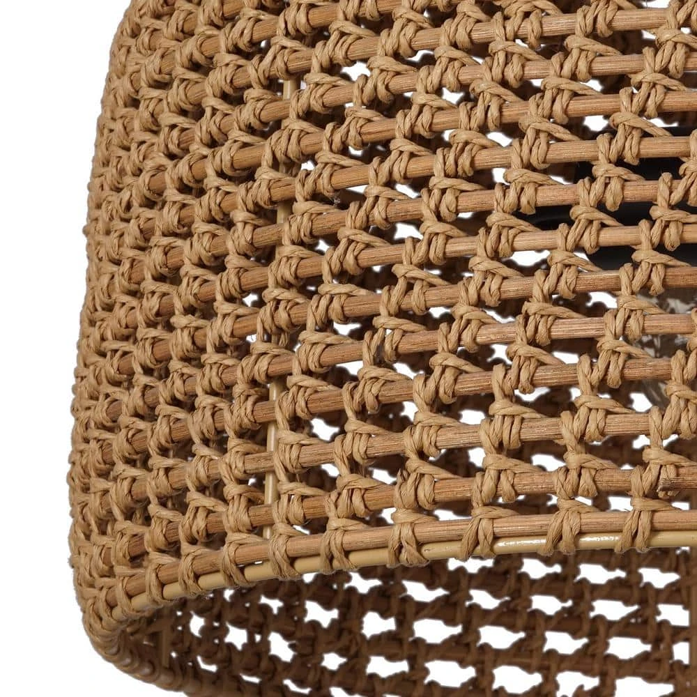 Summerpoint 120-Watt 2-Light Black Shaded Pendant Light With Natural Woven Shade, No Bulbs Included 15 Summerpoint 120-Watt 2-Light Black Shaded Pendant Light With Natural Woven Shade, No Bulbs Included - Image 13