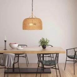 Summerpoint 120-Watt 2-Light Black Shaded Pendant Light With Natural Woven Shade, No Bulbs Included 23 Summerpoint 120-Watt 2-Light Black Shaded Pendant Light With Natural Woven Shade, No Bulbs Included -Lamp Parts black hampton bay pendant lights 24145 000 c3 1000