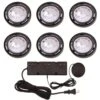6-Light Xenon Black Under Cabinet Puck Light Kit