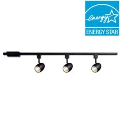 39.37 In. 3-Light Black Dimmable LED Track Lighting Kit