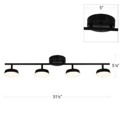 2.6 Ft. 4-Lights Black Integrated LED Fixed Track Lighting Kit -Lamp Parts black hampton bay track lighting kits 23055 003 44 1000