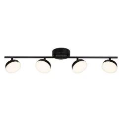 2.6 Ft. 4-Lights Black Integrated LED Fixed Track Lighting Kit -Lamp Parts black hampton bay track lighting kits 23055 003 c3 1000