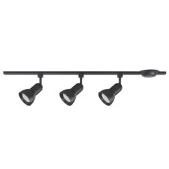 4 Ft. 3-Light Black Integrated LED Linear Track Lighting Kit With Medium Step Heads -Lamp Parts black hampton bay track lighting kits 813870 c3 1000