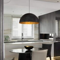 PCover 31.5 In. Oversize Lighting 3-Light Balck Farmhouse Dome Pendant Light Industrial Gold Leaf Island Ceiling Light 17 PCover 31.5 In. Oversize Lighting 3-Light Balck Farmhouse Dome Pendant Light Industrial Gold Leaf Island Ceiling Light -Lamp Parts black huoku pendant lights pd1047261 77 1000