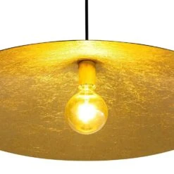 PCover 1-Light 25.6 In.W Black Pendant Light Industrial Kitchen Cone Barn Hanging Light With Gold Foil Accent -Lamp Parts black huoku pendant lights pd1071241 77 1000