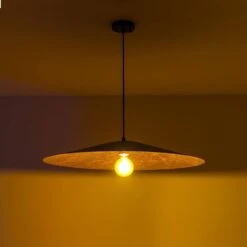 PCover 1-Light 31.5 In.W Black Pendant Light Industrial Kitchen Cone Barn Hanging Light With Gold Foil Accent -Lamp Parts black huoku pendant lights pd1071251 1d 1000