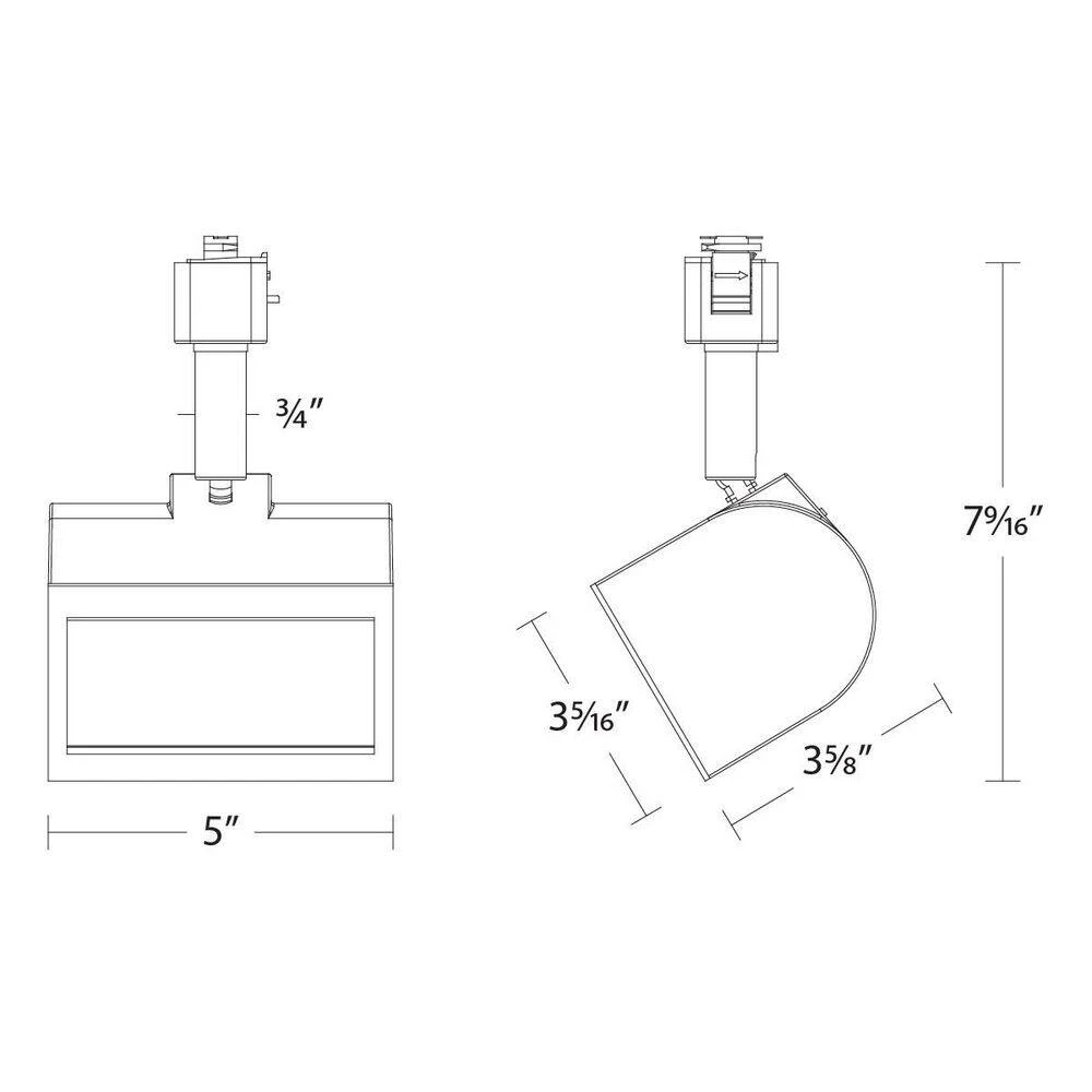 Ocularc 3020-Watt Black Integrated LED 5CCT Fixed Track Hardwired Track Lighting Round Back Head L Track Head 5 Ocularc 3020-Watt Black Integrated LED 5CCT Fixed Track Hardwired Track Lighting Round Back Head L Track Head - Image 3
