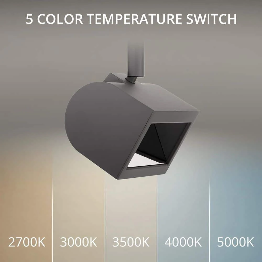 Ocularc 3020-Watt Black Integrated LED 5CCT Fixed Track Hardwired Track Lighting Round Back Head L Track Head 4 Ocularc 3020-Watt Black Integrated LED 5CCT Fixed Track Hardwired Track Lighting Round Back Head L Track Head - Image 2