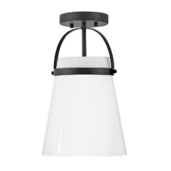 Tori Convertible Black + Cased Opal Glass Pendant Light -Lamp Parts black lark pendant lights 83057bk 4f 1000