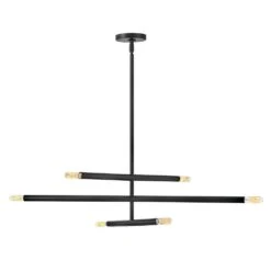 Millie 6-Light Black Convertible Linear Pendant Light -Lamp Parts black lark pendant lights 83195bk 1f 1000