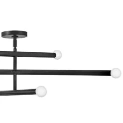 Millie 6-Light Black Convertible Linear Pendant Light -Lamp Parts black lark pendant lights 83195bk 4f 1000