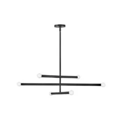 Millie 6-Light Black Convertible Linear Pendant Light
