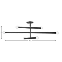 Millie 6-Light Black Convertible Linear Pendant Light -Lamp Parts black lark pendant lights 83195bk 76 1000