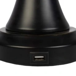 28.74 In. Table Lamps Set With USB Charging Ports, Touch Control And LED Bulbs, Black -Lamp Parts black lavish home table lamps 72 lmpst2 21 usb 76 1000