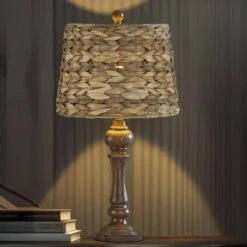 Heideman 26 In. Black Traditional Resin Bedroom Living Room Bedside Desk Nightstand Table Lamps Set Of 2 -Lamp Parts black maxax table lamps t150 br c3 1000