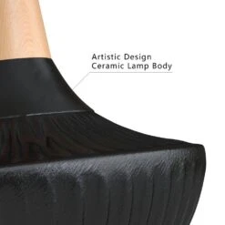 Salem 23 In. Black Modern Ceramic Bedroom Living Room Bedside Desk Nightstand Table Lamps 14 Salem 23 In. Black Modern Ceramic Bedroom Living Room Bedside Desk Nightstand Table Lamps -Lamp Parts black maxax table lamps t207 bk s 44 1000