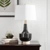26 In. Black Vintage Dimmable Ceramic Bedroom Living Room Bedside Desk Nightstand Tall Table Lamps USB Port