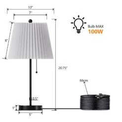 20.75 In. Black Modern Metal Bedroom Living Room Bedside Desk Nightstand Table Lamps USB Port (Set Of 2) -Lamp Parts black maxax table lamps t230 bk 76 1000