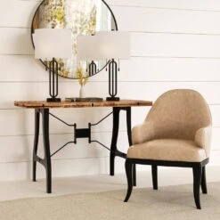 Cincinati 26.5 In. Black Modern Metal Bedroom Living Room Bedside Desk Nightstand Table Lamps Usb Port Set Of 2 -Lamp Parts black maxax table lamps t238 bk 77 1000